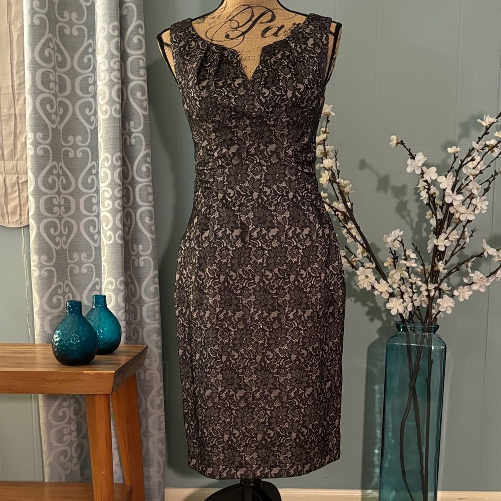 Adrianna Papell Lace Overlay Sheath Party/Formal Dress